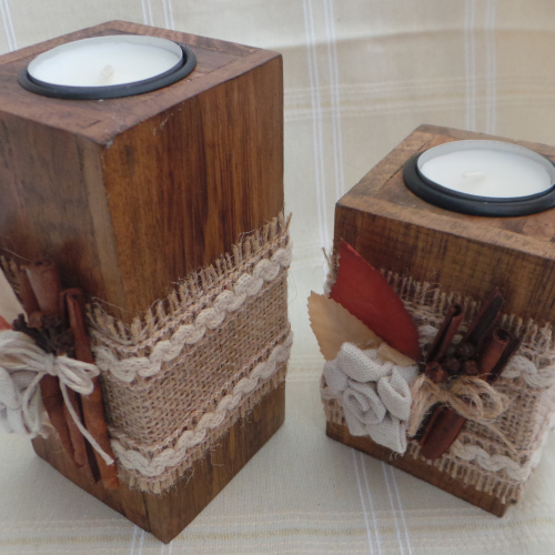 Conjunto de 2 suportes de vela / Set of 2 candle holders
