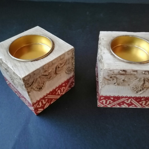 Conjunto de suportes de vela vintage / Set of vintage candle holders