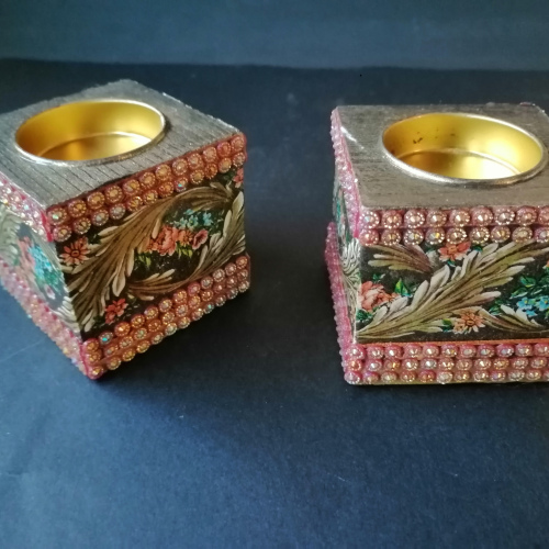 Conjunto de suportes de vela "Floral" / "Floral" Set candle holders